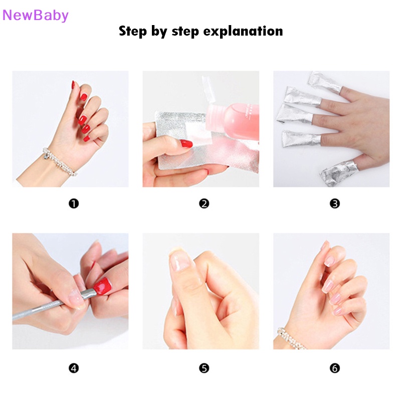 Newbaby 50 /100PCS Aluminium Foil Bungkus Kuku Art Soak Off Gel Remover Manicure Cleaner ID