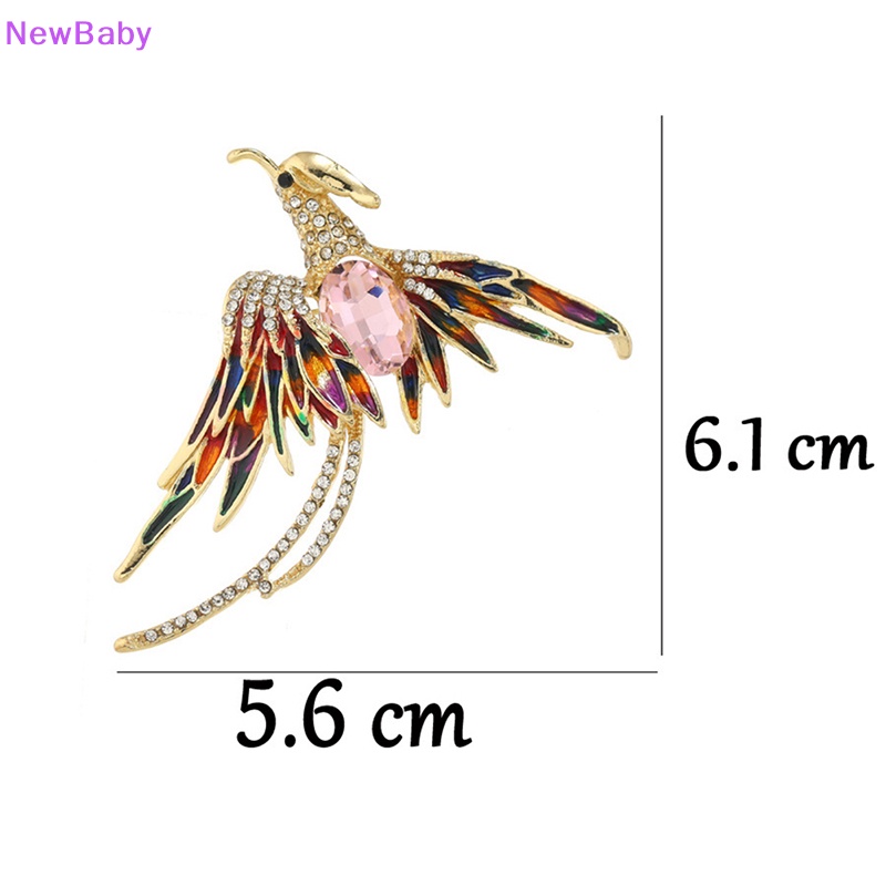 Newbaby Kristal Enamel Phoenix Burung Bros Hewan Pin Untuk Wanita Pria Brooch Pin Hadiah ID