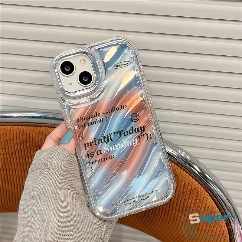 Case Cinta Hati Kerut Stereo 3D Kompatibel Untuk IPhone XR 7 8 6 6S Plus 7Plus 11 13 14 12 Pro MAX X XS MAX SE 2020huruf Kupu-Kupu Kreatif Dazzle Color Laser Card Cover