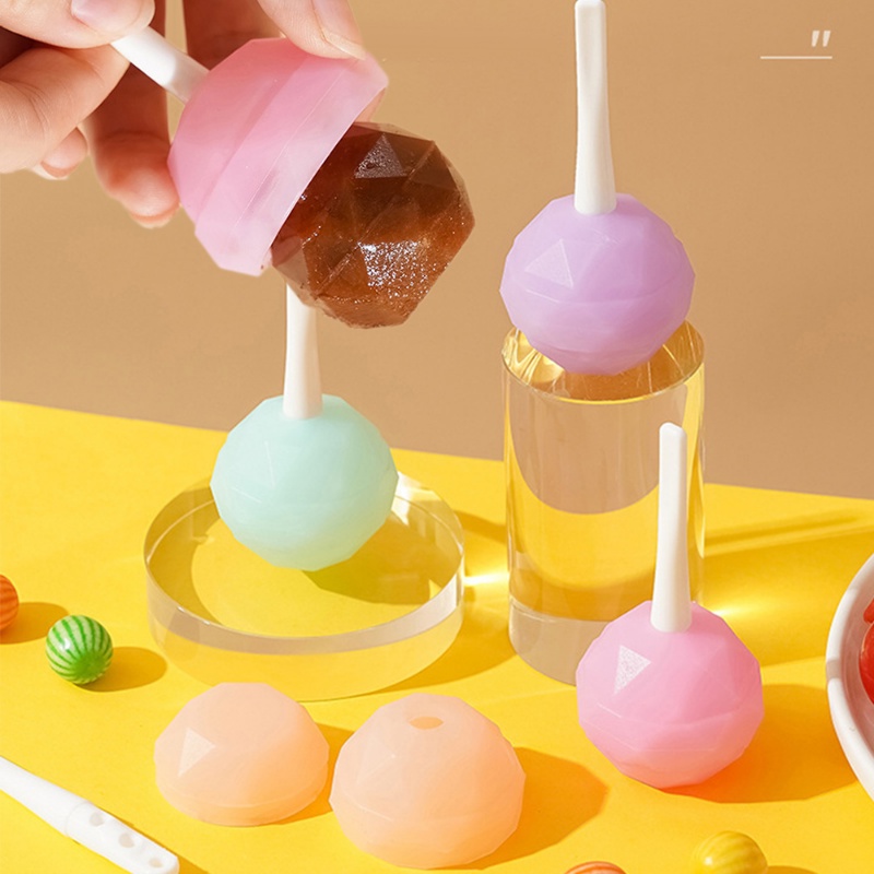 [Fitur] Kreatif Lolipop Es Hoki Cetakan Susu Krim Icy Sphere Freezing Cup Easy-demoulding Ice Ball DIY Tray Musim Panas Jus Kopi Kubus Membuat Cetakan