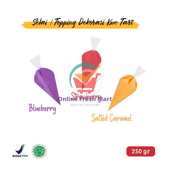 

Selai / Topping Tulisan Dekorasi Kue Tart Kemasan Piping Bag [100 gr] - Blueberry - Online Fresh Mart Denpasar