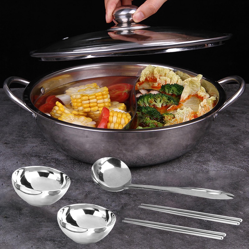 Hot Pot Pan Kitchenware Panci Masak Panas Profesional Dengan Tutup Kaca Untuk Pesta