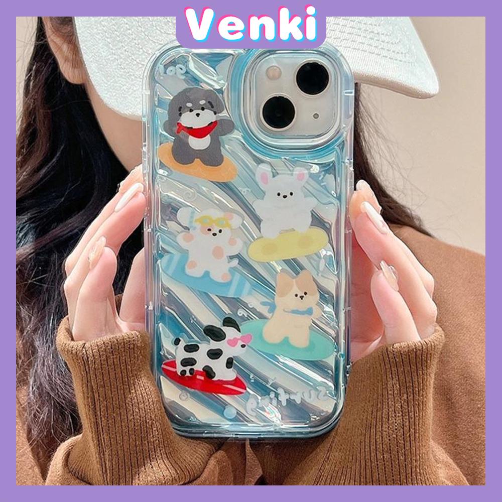 Venki - Untuk Iphone11 iPhone Case Laser Reflektif Bening Case TPU Lembut Shockproof Airbag Case Cute Surfing Critter Kompatibel Dengan Iphone14 13 Pro Max 12 Pro Max XR XR 7Plus 8Plus