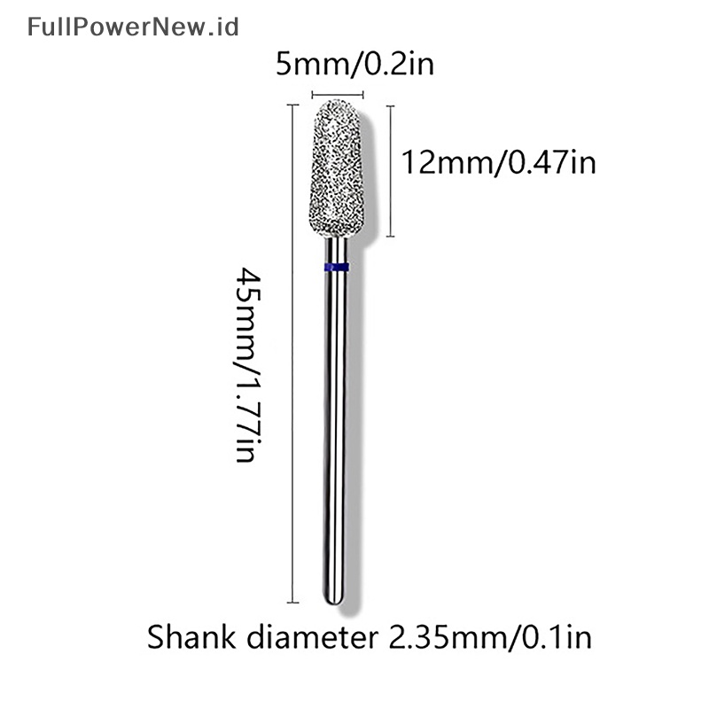 Power Mata Bor Kuku Diamond Milling Cutter Rotary Burr Files Alat Manikur Kutikula ID