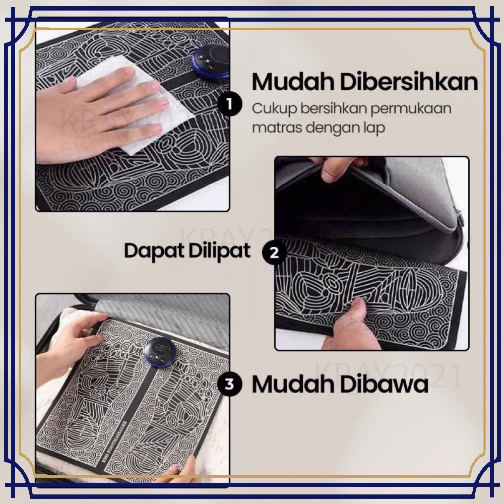 Pemijat Kaki Elektrik Pulse EMS Muscle Mat Massager -HL461