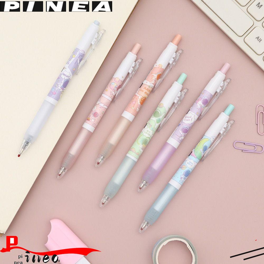 Nanas 6PCS /Set Gel Pens Mutil-styles Alat Tulis Tinta Hitam Signature Pen