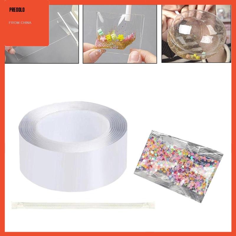 [Predolo] Blow Bubbles Balon Pita Sisi Perekat Dua Sisi Kreatif 1mmx3cmx5m