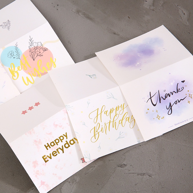 20 Pcs Kreatif Kartu Ucapan Stamping Emas Pribadi Kartu Hadiah Perayaan Festival Ulang Tahun Toko Bunga Kartu Berkat