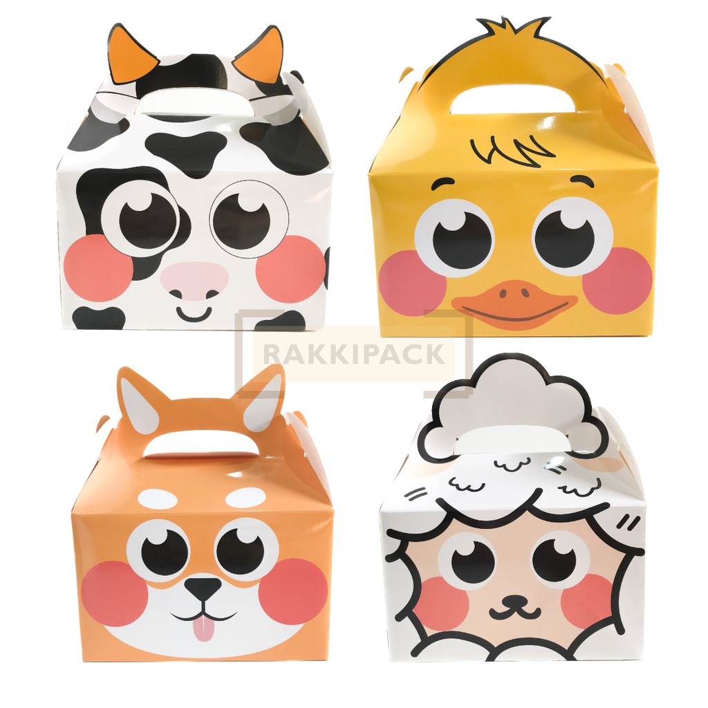 

gable box hewan goodie bag hampers kotak snack ultah anak