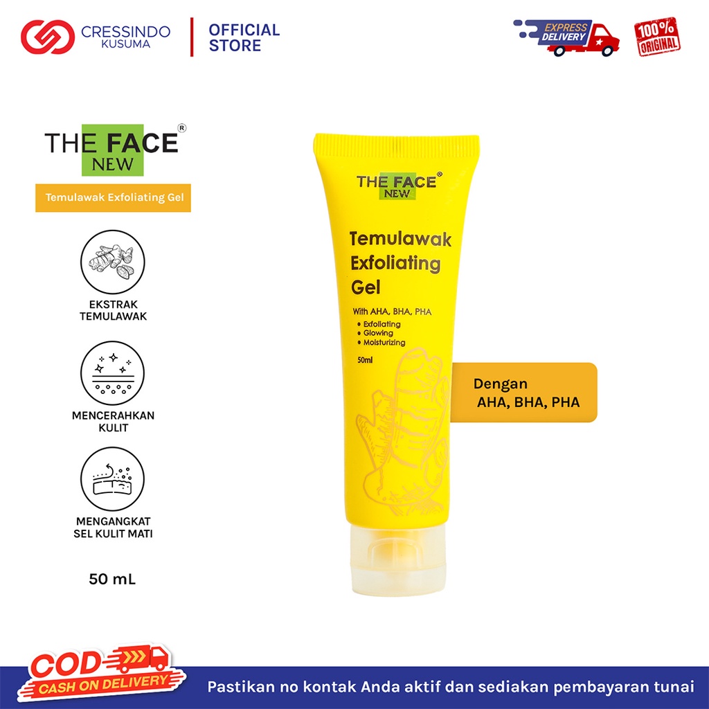 [BPOM] THE FACE Temulawak Exfoliating Gel 50ml / AHA BHA PHA - Mencerahkan dan Mengangkat sel kulit mati