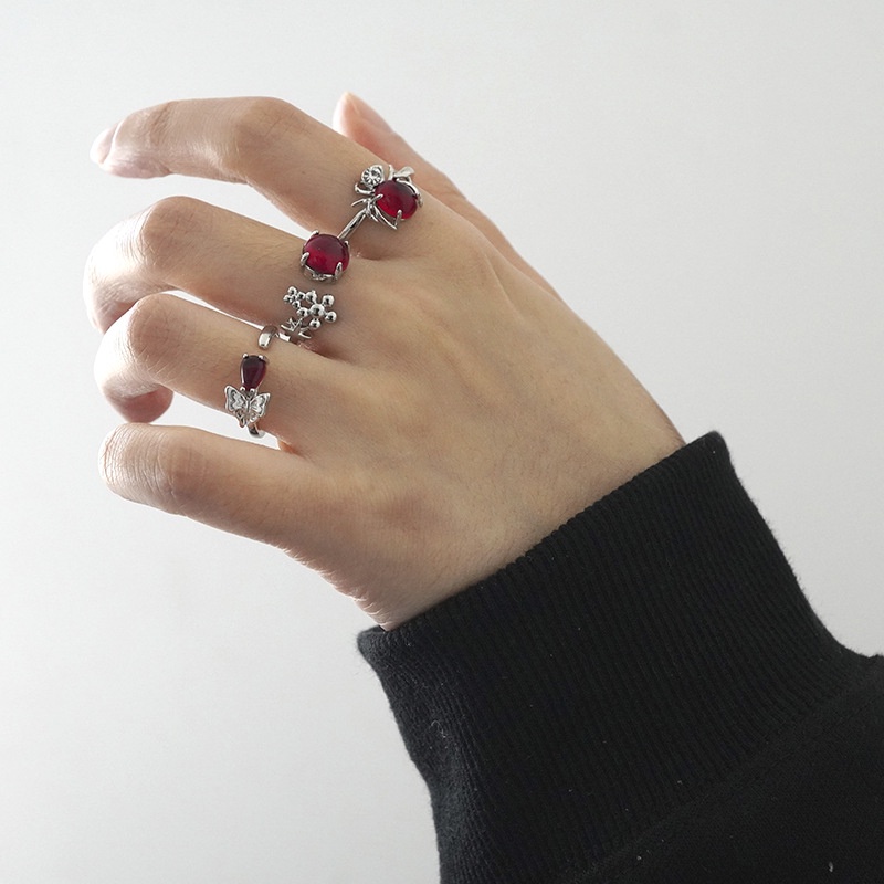 Ruby Aksesoris Cincin Serangga Kepribadian Vintage Harajuku