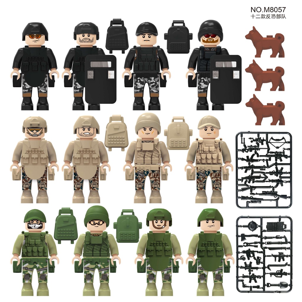 Pasukan Khusus Blok Bangunan Minifigure Set Blok Bangunan Polisi Kota Minifigure Set Mainan Hadiah LEGO