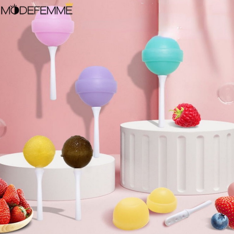 [Fitur] Mudah-demoulding Ice Ball DIY Cup/Cetakan Pembekuan Bola Jus Warna-Warni/Cetakan Es Hoki Lolipop Enak/Popsicle Sphere Silicone Box Dengan Stick