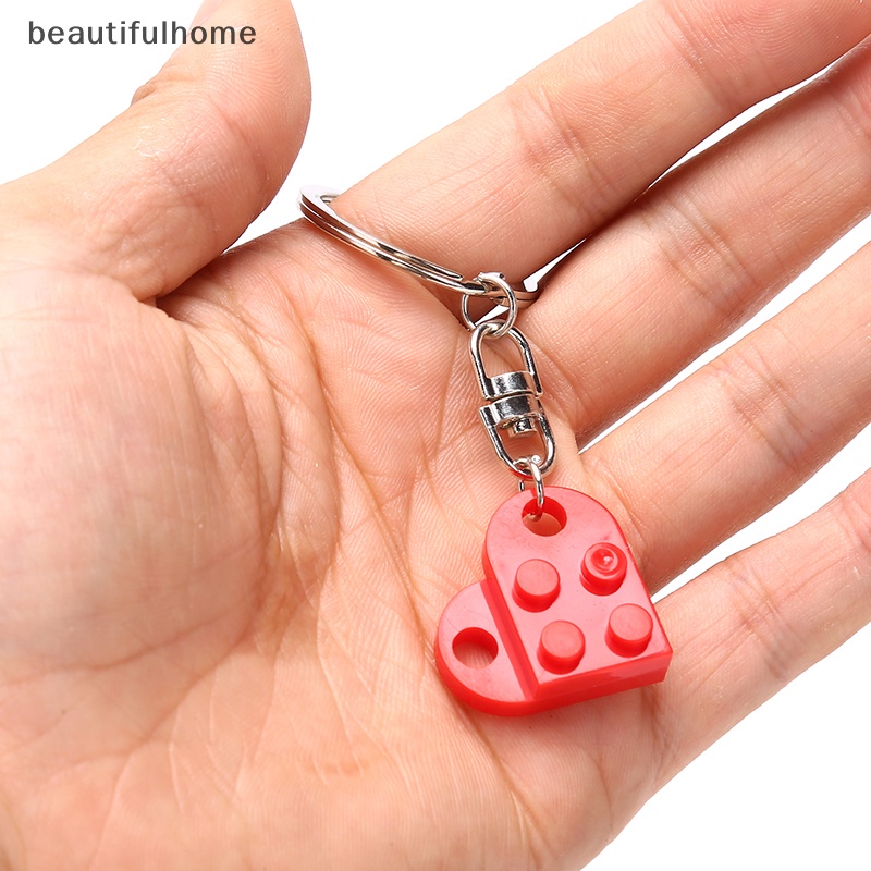 {beautifulhome} 1pc Best Friend Keychain Brick Untuk Pasangan Persahabatan Split Heart Key Ring Hadiah.