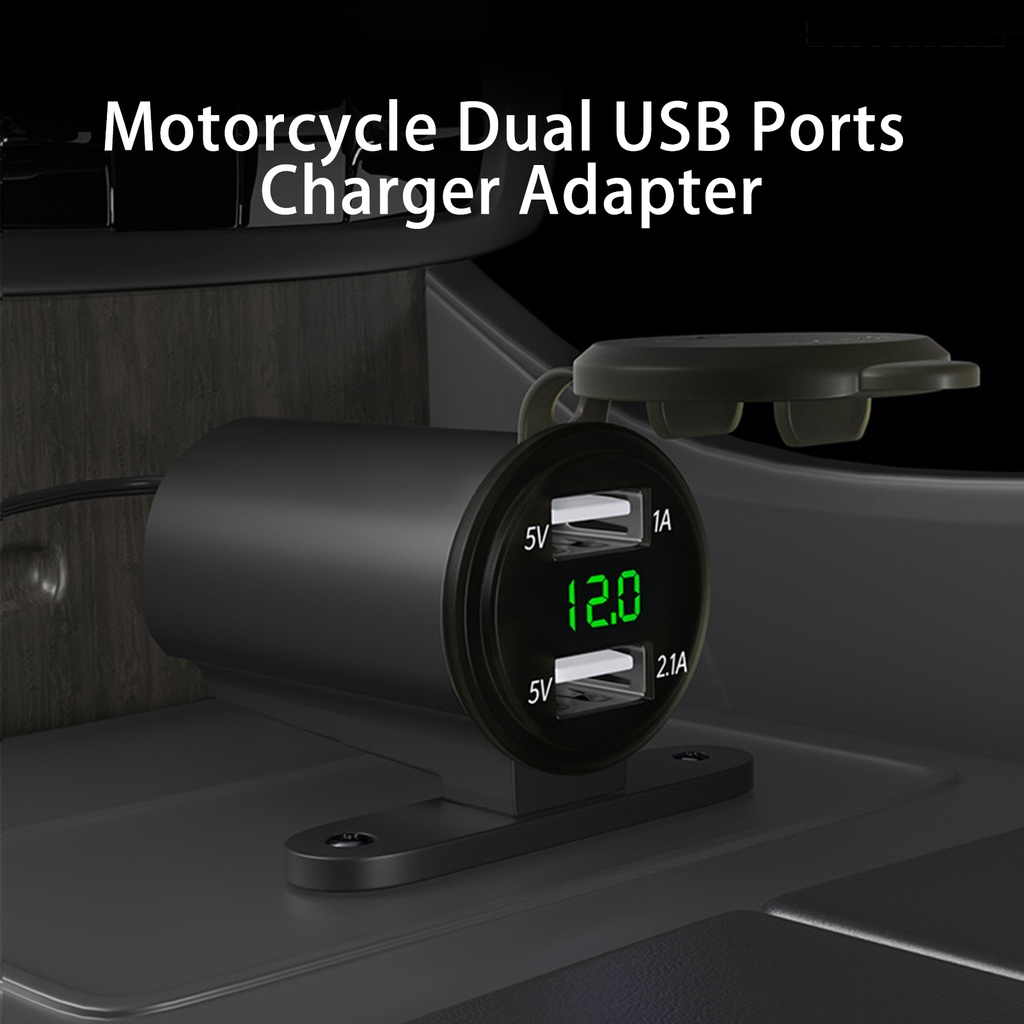 [SM]1 Set 3.1A Charger Motor Voltmeter Digital Display Fast Charging Motor Dual USB Phone Charger Aksesoris Moto