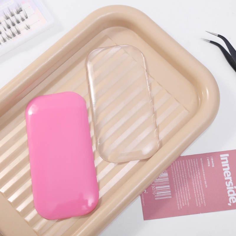 Eyelash Extension Silicone Pad/Rectangle Fake Lash Stand Tray/Stiker Dahi Tempat Bulu Mata/Grafting Gasket Pallet Tools/Alat Kecantikan Profesional