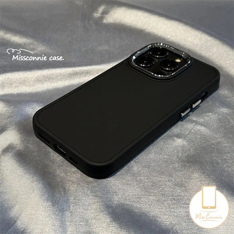 IPHONE Casing Ponsel Persegi Plating Warna Permen Macaron Mewah Kompatibel Untuk Iphone11Xr7Plus 8plus14 13 11 12 Pro MAX X 7 8 Plus XS MAX Simple Warna Solid Full Cover Pelindung