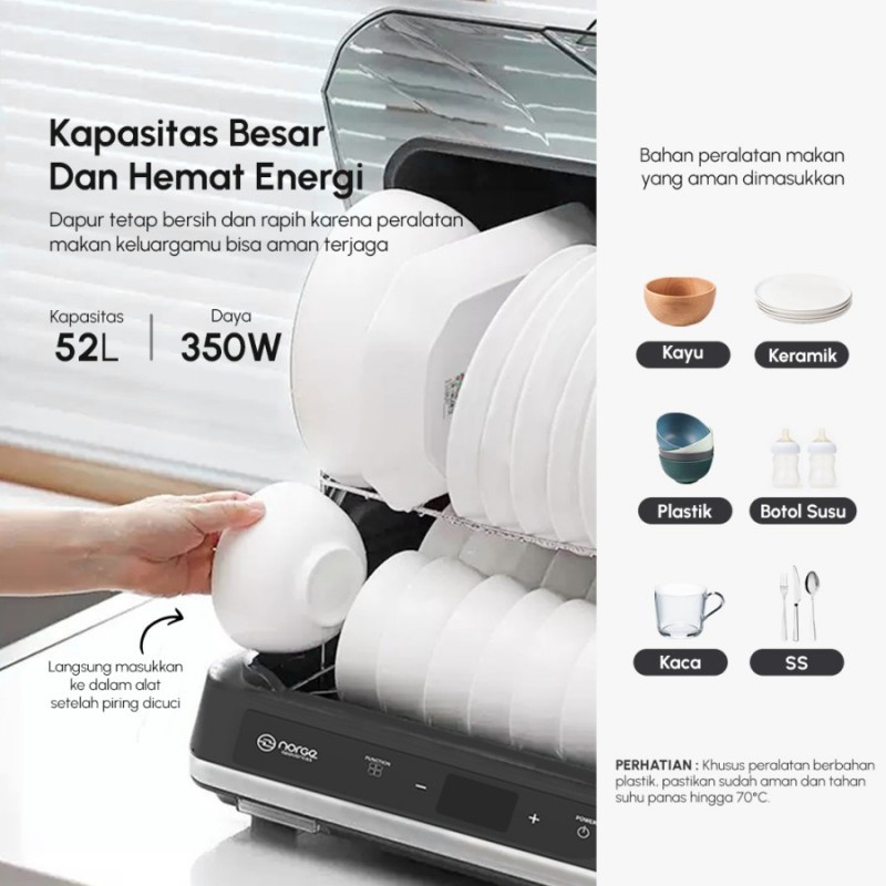 Norge 4 in 1 Table Top UV Dish Dryer / Steril Piring Botol Sterilizer - 52L