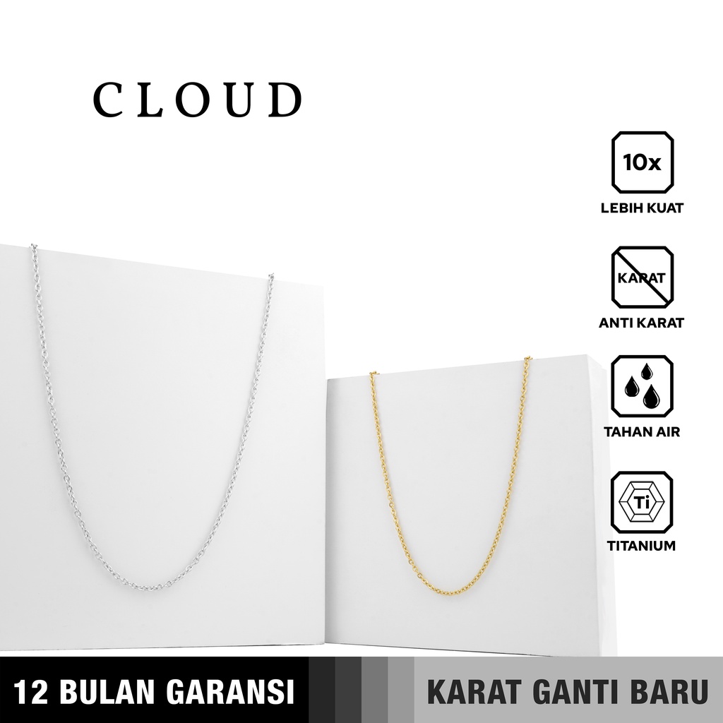 Emrys Necklace CLOUD Real Titanium Anti Karat Kalung Titanium Pria Wanita