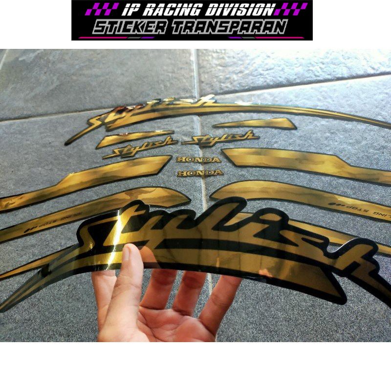 Striping Scoopy new stylish gold full hologram