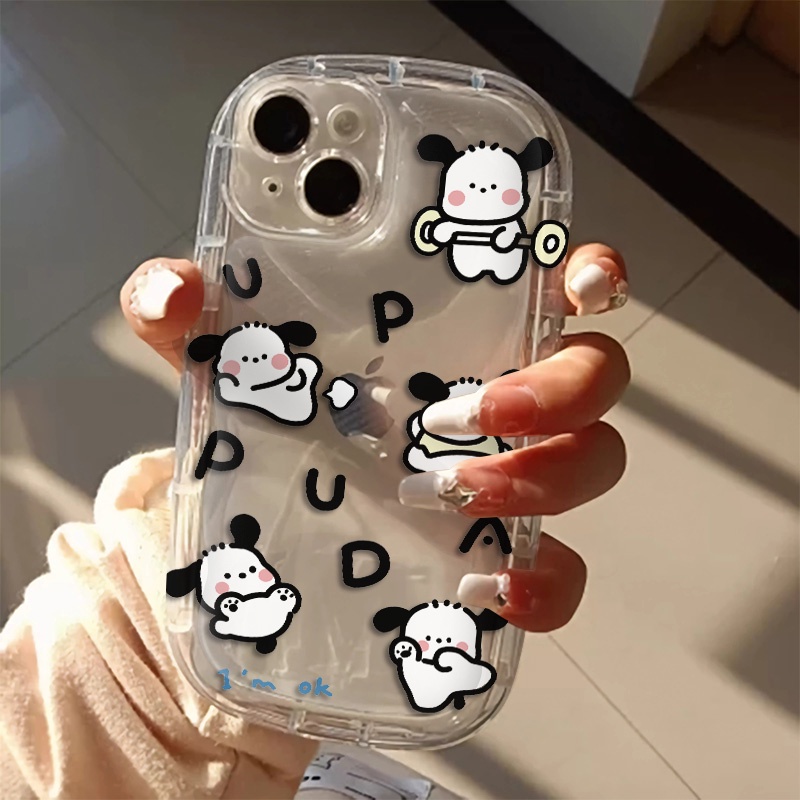 IPHONE Casing Ponsel Transparan Anjing Lucu Kompatibel Untuk Iphone14 13 12 11 Pro Max XS X Xr8 +7Plus Casing Silikon Lembut Shockproof Cover Cell Precticer