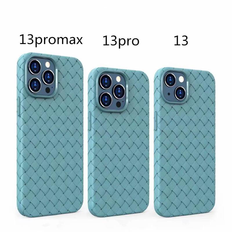 IPHONE Casing Ponsel Grid Mesh Bernapas Padat Untuk IPhone14 13 Pro Max14 Plus Menenun Kotak-Kotak Lembut Tpu Silikon Penutup Belakang Untuk IPhone14 iPhone13 series