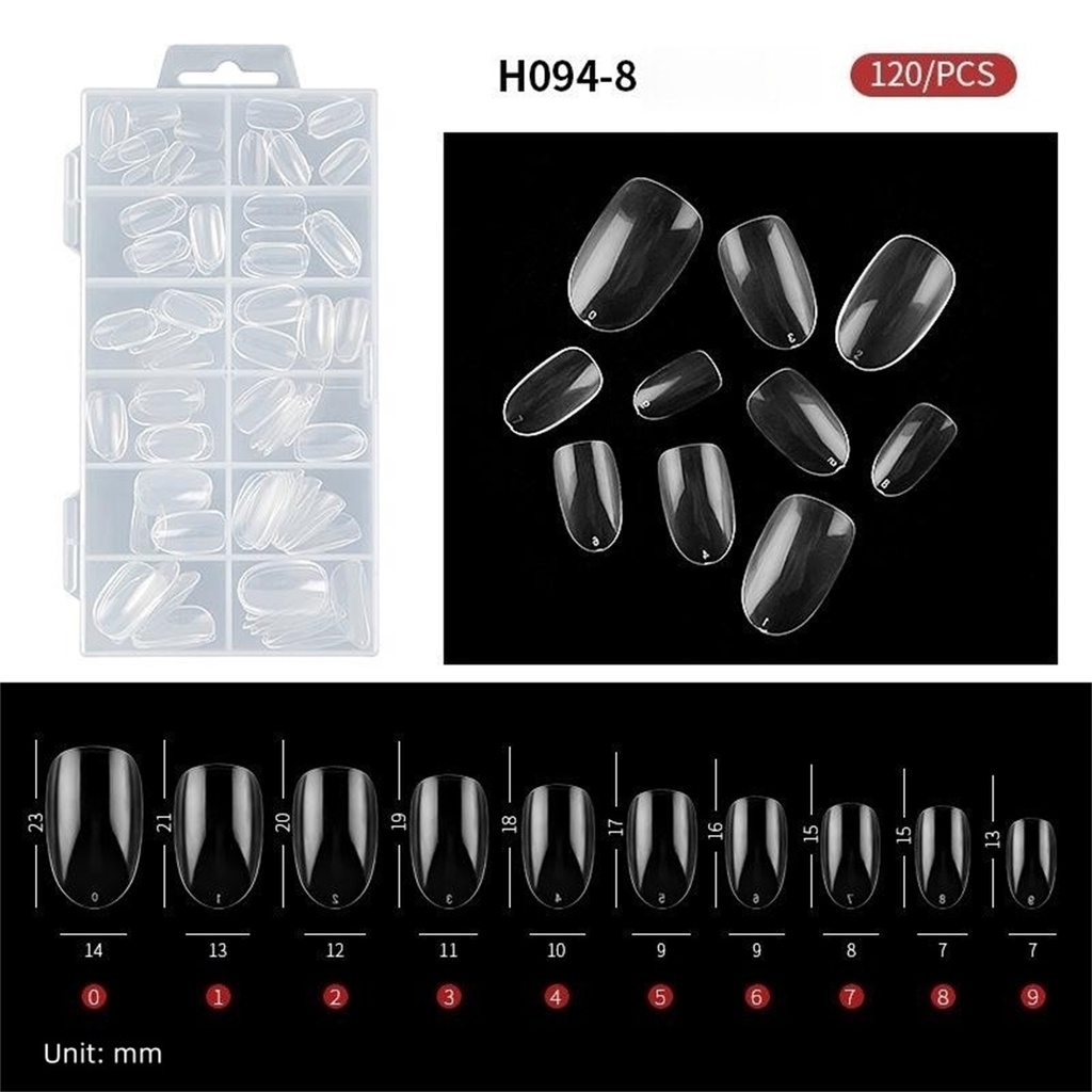 120pcs /box Kuku Palsu Yang Dapat Dilepas Cocok UV Tukang Penutup Penuh Beberapa Ukuran Ekstensi Jari Manikur Aksesoris