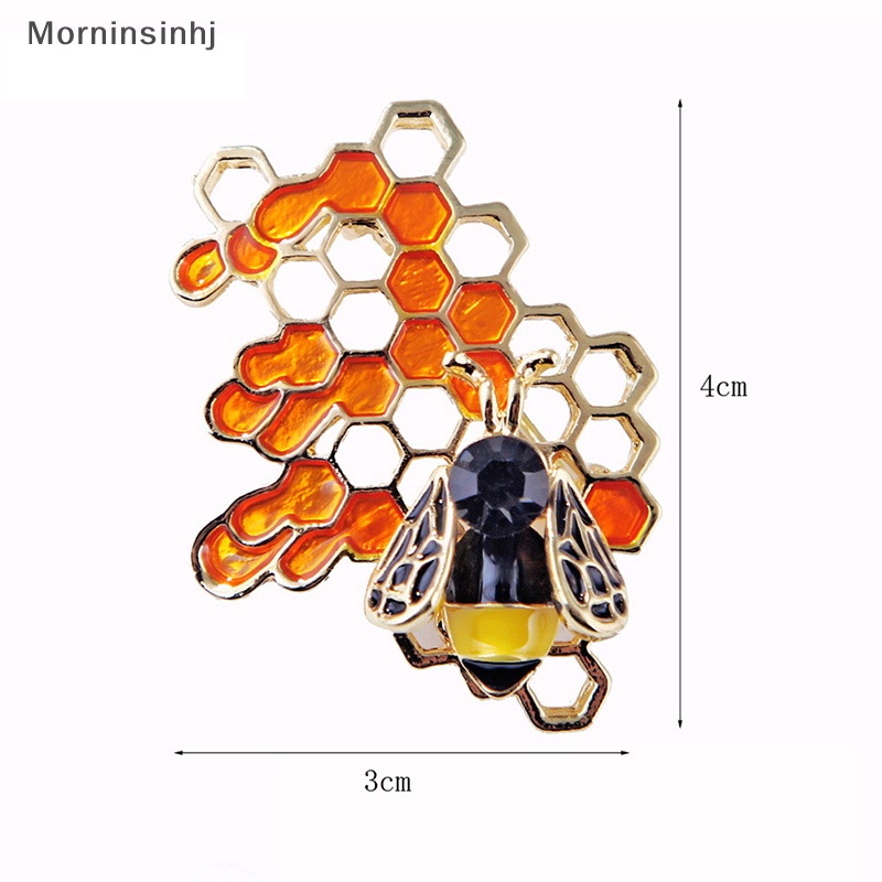 Mornin Enamel Lebah Sarang Lebah Bros Pakaian Pesta Pernikahan Brooch Pin Perhiasan Hadiah id