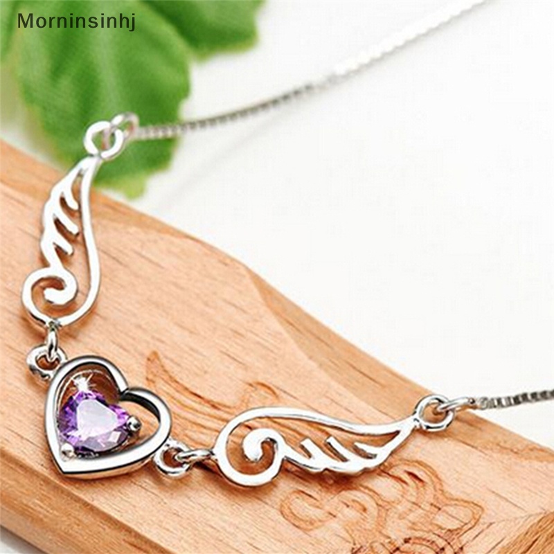 Mornin Kalung Perak Dream Angels Wings of Love Heart Necklace Hadiah Ulang Tahun Perempuan id