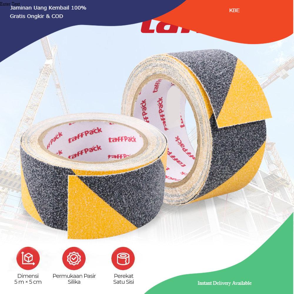 

Alat Perekat TaffPACK Lakban Tape Safety Grip Anti Slip Strong Traction 5 m x 5 cm - Black/Yellow Viral