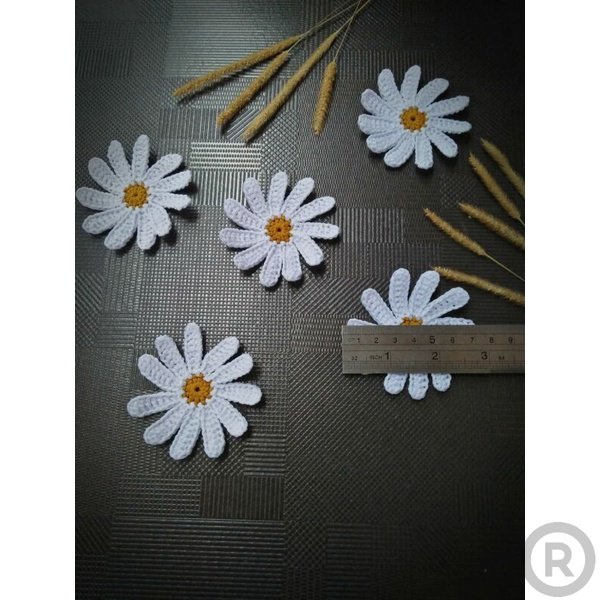 Bordir aplikasi bunga putih|aplikasi rajut|aksesoris tempel Bordir Nama Custom Nama Dadabisa pesan s