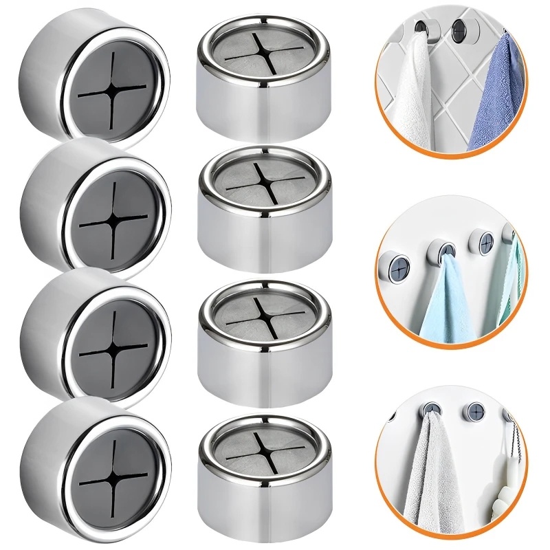 Kamar Mandi Serbaguna Bebas Pukulan Kain Plug Kreatif Putaran Handuk Penyimpanan Kait Dapur Tahan Air Lap Piring Klip Perekat Diri Serba Serbi Kait