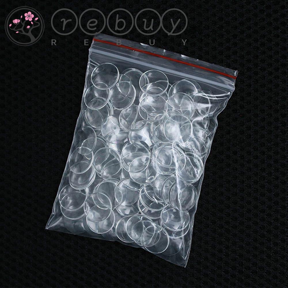 REBUY Rebuy Glass Eye Chips DIY Kerajinan Boneka Aksesoris 14mm Flat Back Round Clear Glass Penutup Mata Boneka