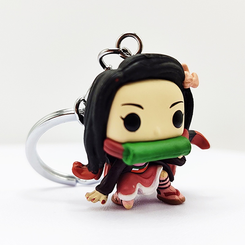 Funko POP Anime Demon Slayer Gantungan Kunci Action Figure NEZUKO TANJIRO ZENITSU AGATSUMA Koleksi Boneka Original Box