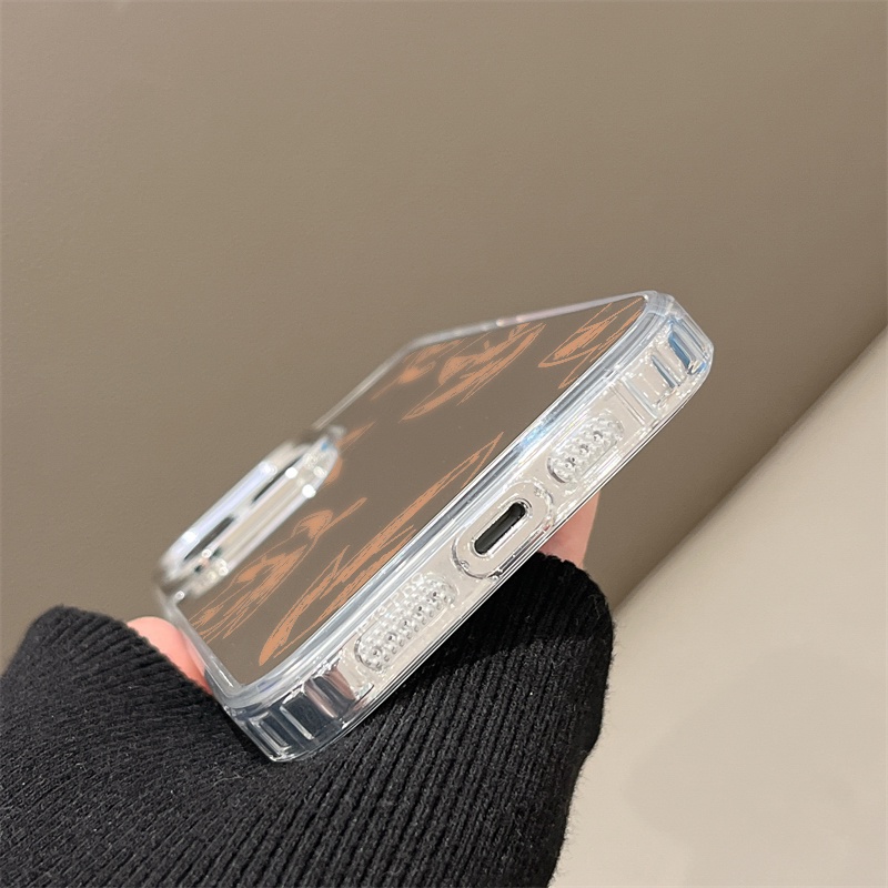 IPHONE Maple Leaves Mirror Phone Case Kompatibel Untuk Iphone11 12 13 14 12Pro 13Pro 14Pro Pro Max XR X XS Max Electroplating Tombol Perlindungan Mirror Cover