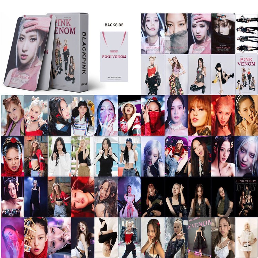 55pcs /box BLACKPINK Photocards JISOO LISA JENNIE Pink Venom Ready for Love Weleoming Colleelion Photo Card Lomo Card Photocard