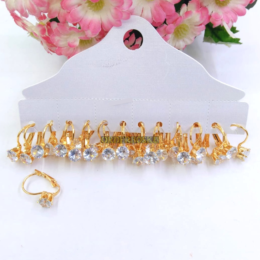 COD - Anting Titanium Wanita Anting Desi Permata Anti Karat Tidak Alergi Anting xuping permata desi / Anting Desi Mata Xuping