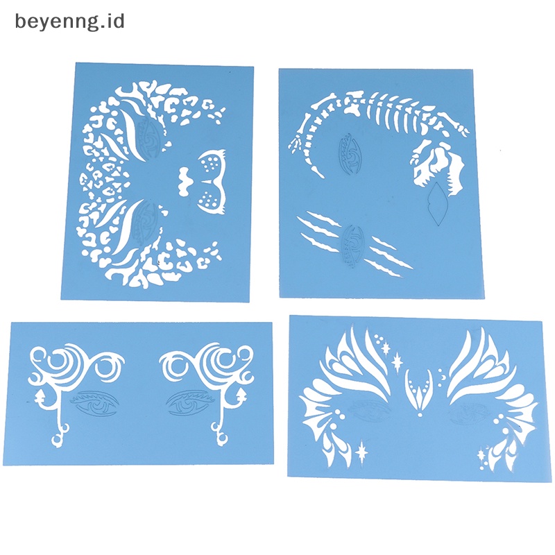 Beyen Cat Wajah Stensil Reusable Template Tato Paing Gambar Cetakan Alat Makeup ID