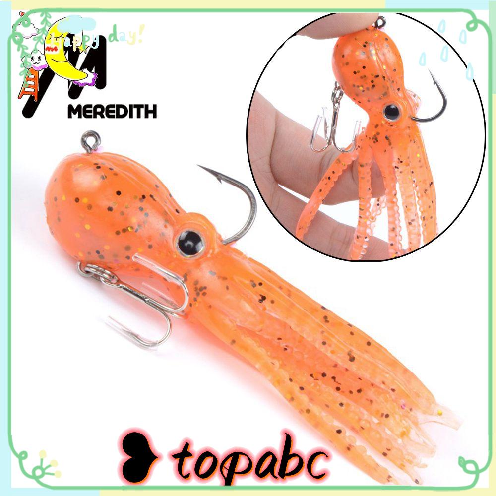 TOP Kait Umpan Gurita Air Asin Renang Buatan Silikon Lembut Ekor Panjang