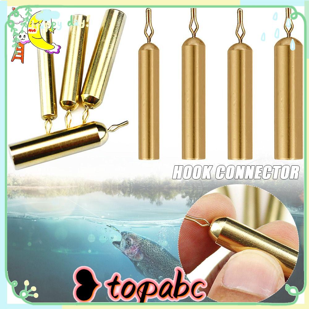 TOP 5pcs5 /7 /10 /12g Tembaga Memancing Timbal Jatuh Kualitas Tinggi Pemberat Tambahan Berat Kait Konektor Kuningan