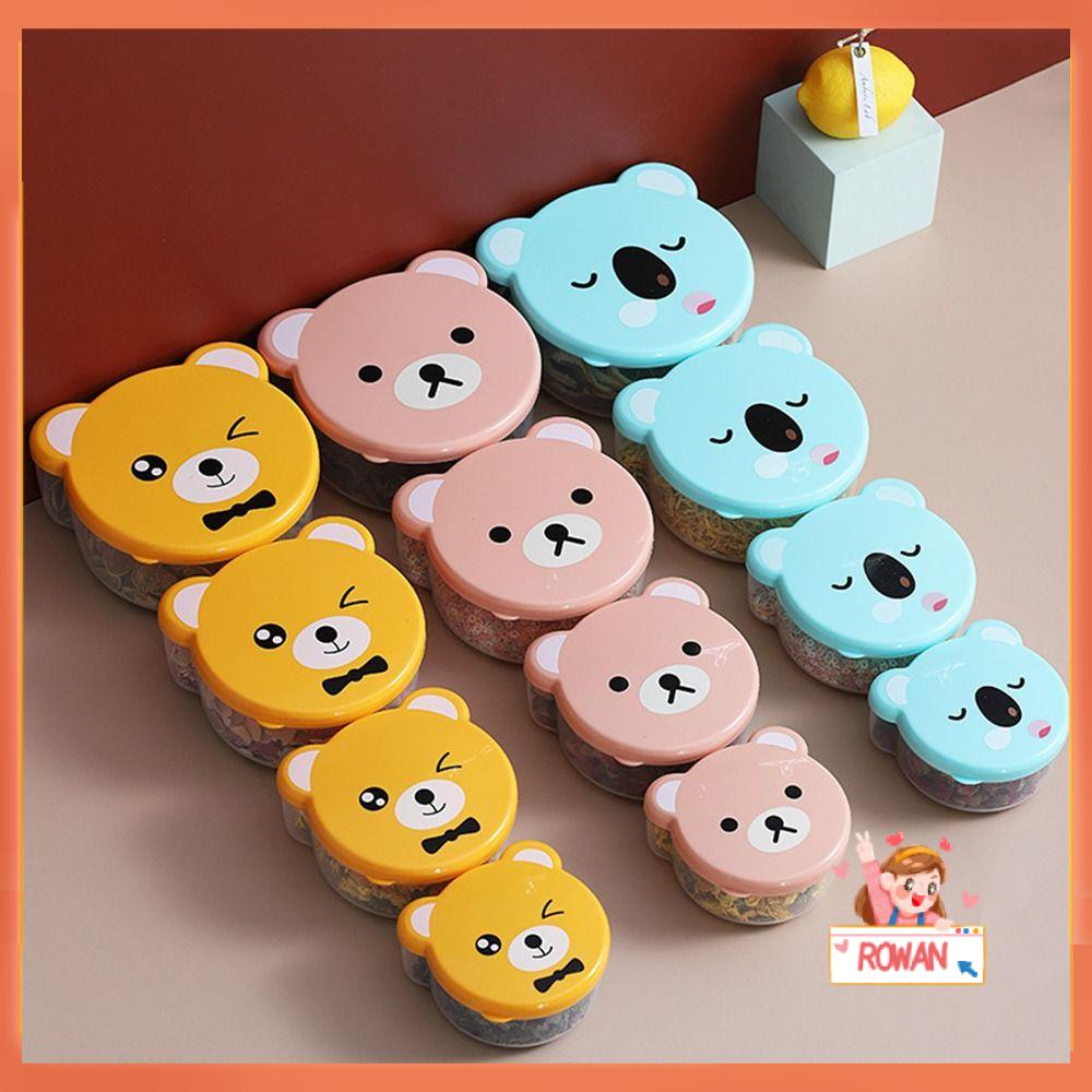 R-FLOWER 4pcs Bento Box Anak Beruang Lucu Outdoor Wadah Penyimpanan Makanan