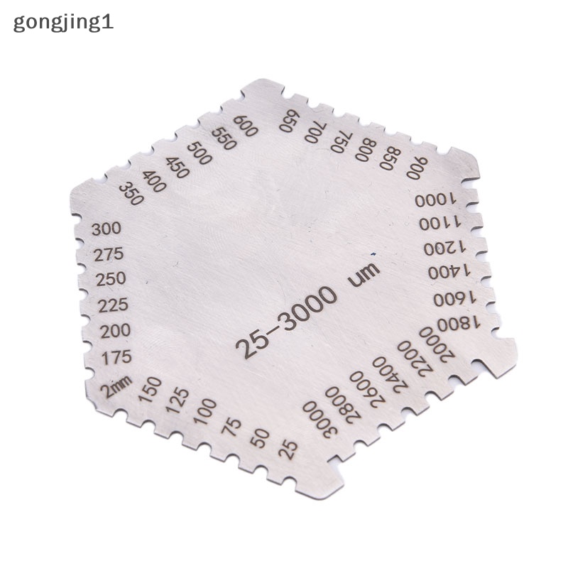 Ggg Wet Film Comb Gauge Coag Alat Tester Pengukur Ketebalan 25-3000um Silver ID