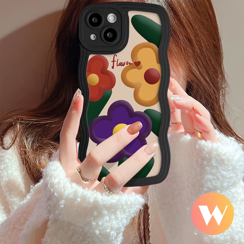 Case Untuk Redmi 9T A2 10A 9C A1+ A2+12C 9 10C 10 A1 9A Note8 11 10 9 Pro 11s 10s 9s Mi 11T Pro POCO X3 M3 NFC Pro Kupu-Kupu Cantik Lembut Bergelombang Tepi Bunga Segar Sarung