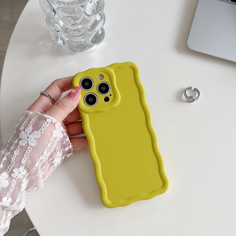 【Macaron Wave】So Pretty Skin Feel SoftCase IPhone 7 8 Plus X Xr XS Max IPhone 11 12 13 14 Pro Max Women's Fashion Camera Protect Phone Case