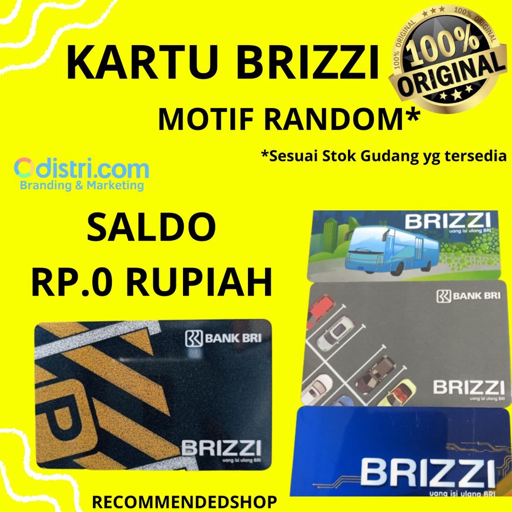 Kartu Uang Elektronik BRIZZI NFC - Kartu Tol BRI - E-Money BRI - Kartu Etoll BRI Brizzi Murah - Kartu Etoll Murah