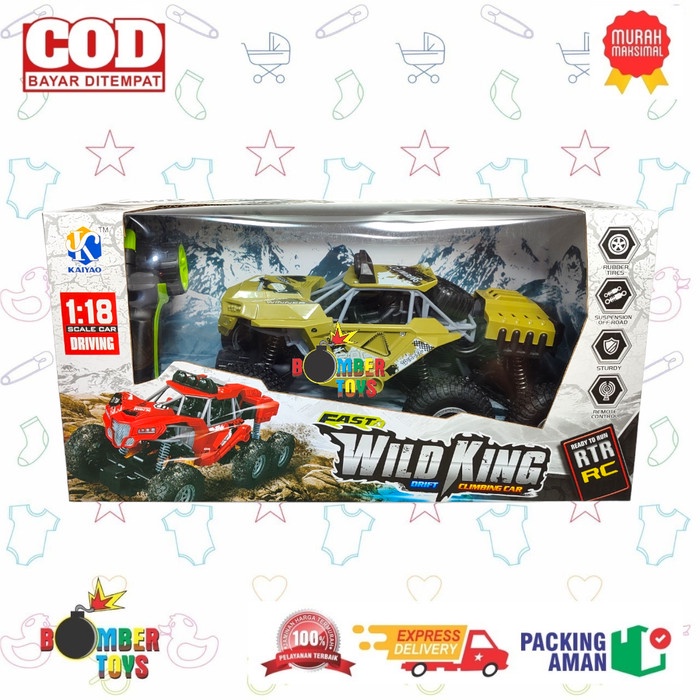 MAINAN ANAK MOBIL REMOT 6 RODA RC WILD KING RTR 4WD 1:18 BATU CRAWL