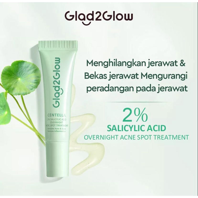 Glad2Glow Centella 2% Salicylic Acid Overnight Acne Spot Treatment 5g