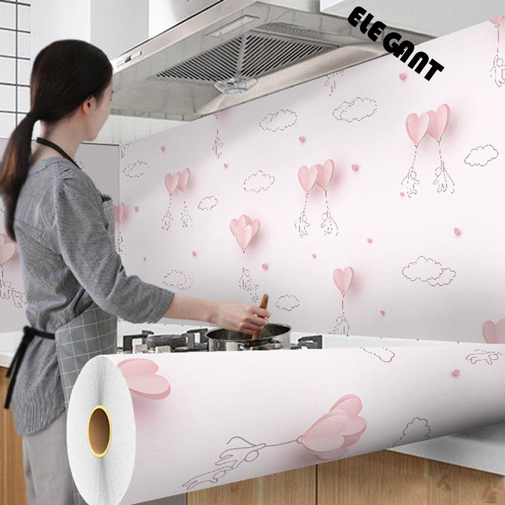 【 ELEGANT 】 Wallpaper Dinding 60x300cm Lapisan Aluminium PVC Untuk Kulkas Dekorasi Dapur Furniture Dekorasi Kitchen Wallpaper