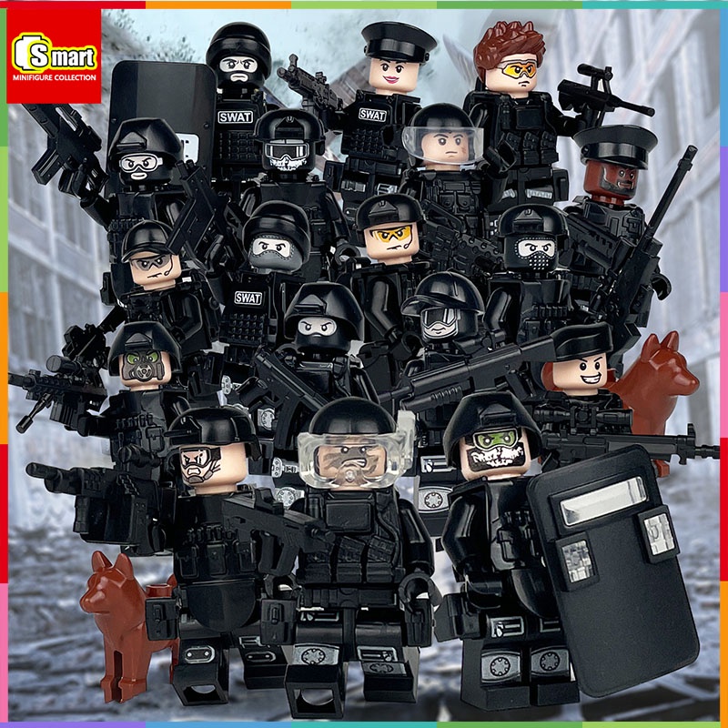 Pasukan Khusus Blok Bangunan Minifigure Set Blok Bangunan Polisi Kota Minifigure Set Mainan Hadiah LEGO