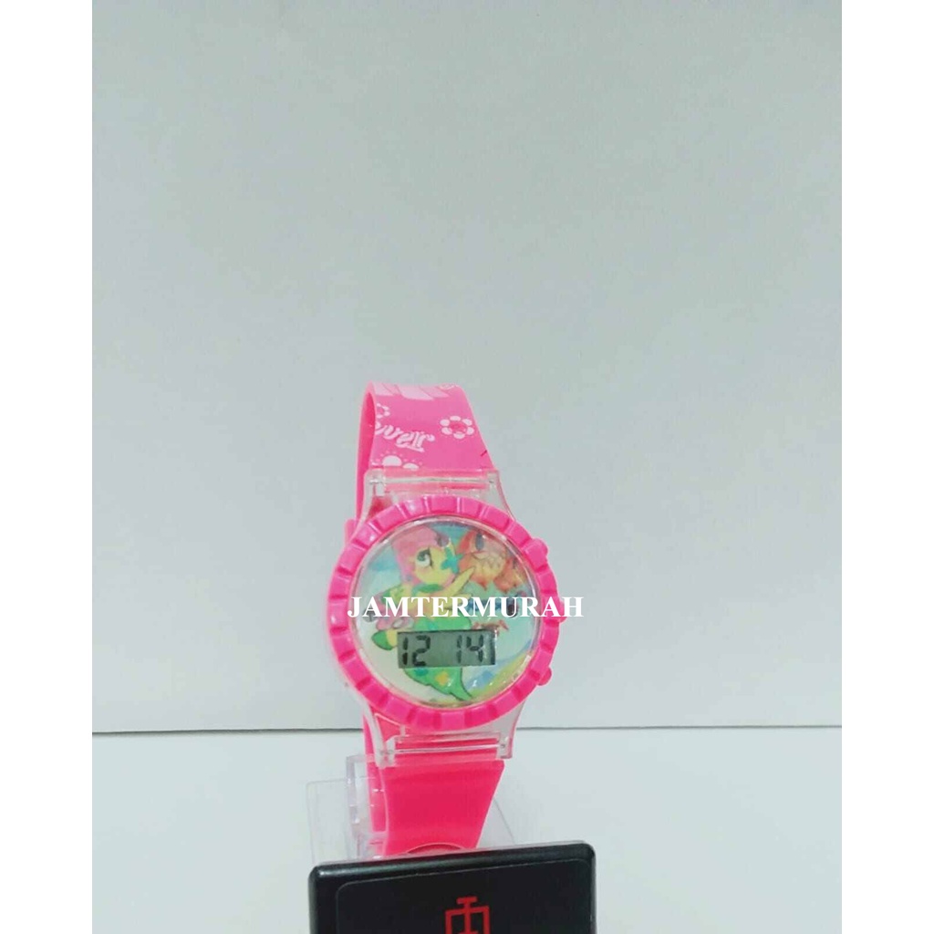 JAM TANGAN ANAK PEREMPUAN DIGITAL MUSIK LAMPU  KARAKTER LITTLE PONY 845